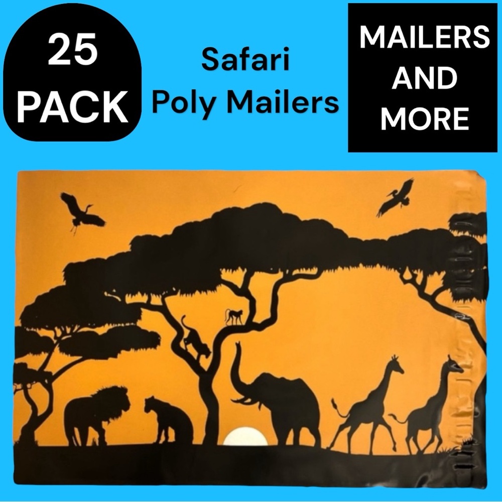 25 10X13 Poly Mailers Safari, Elephant, Giraffe PRICE IS FIRM Fall - Picture 3 of 12